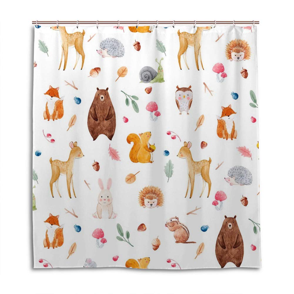 Rideau de douche aquarelle en polyester lavable 180x180 cm