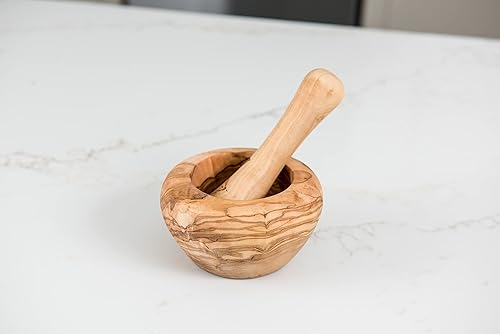 Lipper International Olive Wood Mortar and Pestle Set - Thumbnail 4