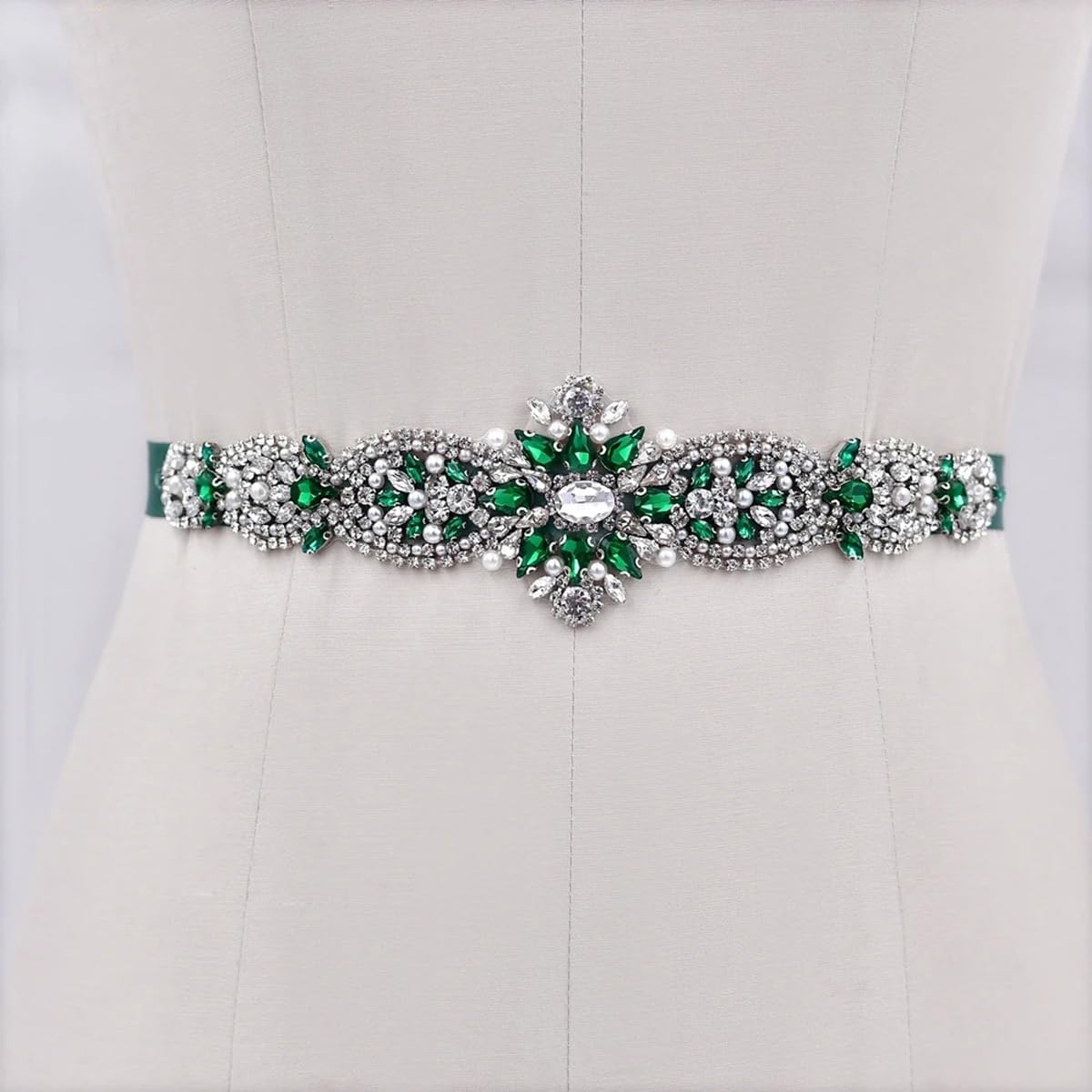Wedding Rhinestone Sash, Elegant Hand Rhinestone Belt for Women Formal Evening Dress Accessories