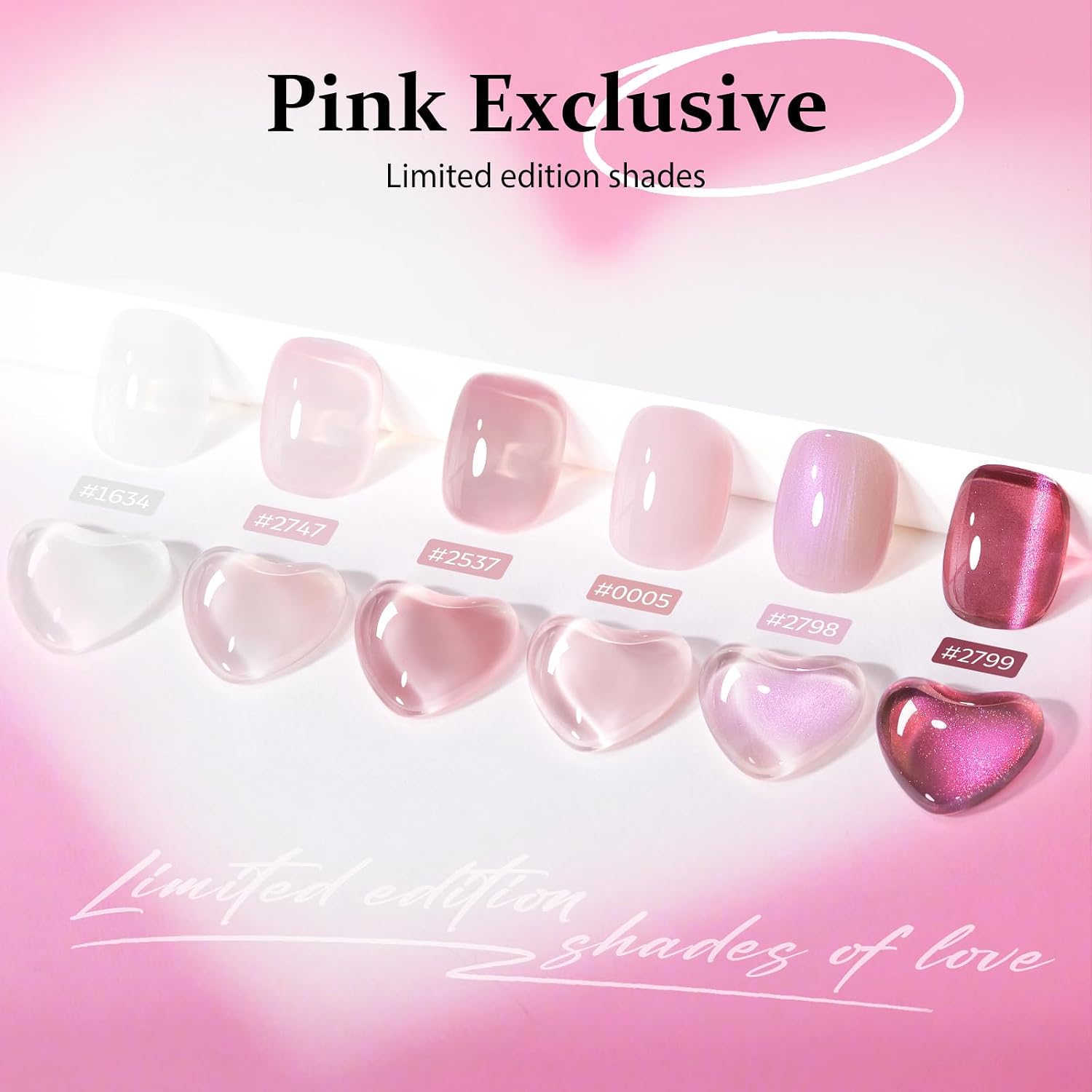 modelones Gel Nail Polish Set, 6 Colors 2026 Mothersday Pastel Nude Pink Milky White French Jelly Gel Polish Pearl Hot Pink Glitter Heart Cat Eye Nail Gel Polish LED DIY Gift with Stickers & Magnet