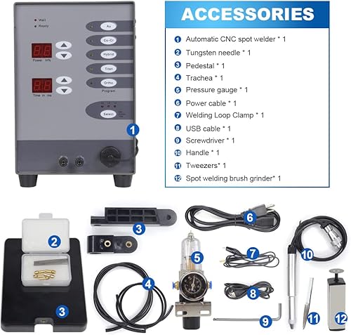 Miniatura 2 de LABFENG Kit de soldador de joyería permanente Pulso Tungsteno arco máquina de soldadura soldadura de oro sólido soldable, aluminio, soldadura de