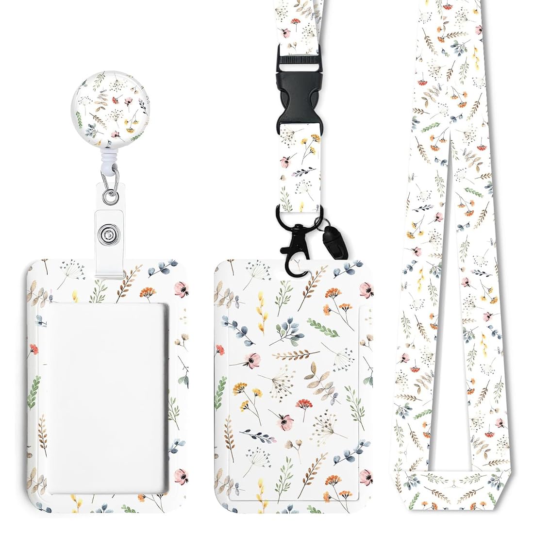 Lanyard con Tarjetero Colgante Retráctil Porta Tarjetas Identificativas para Oficina Enfermera Estudiante