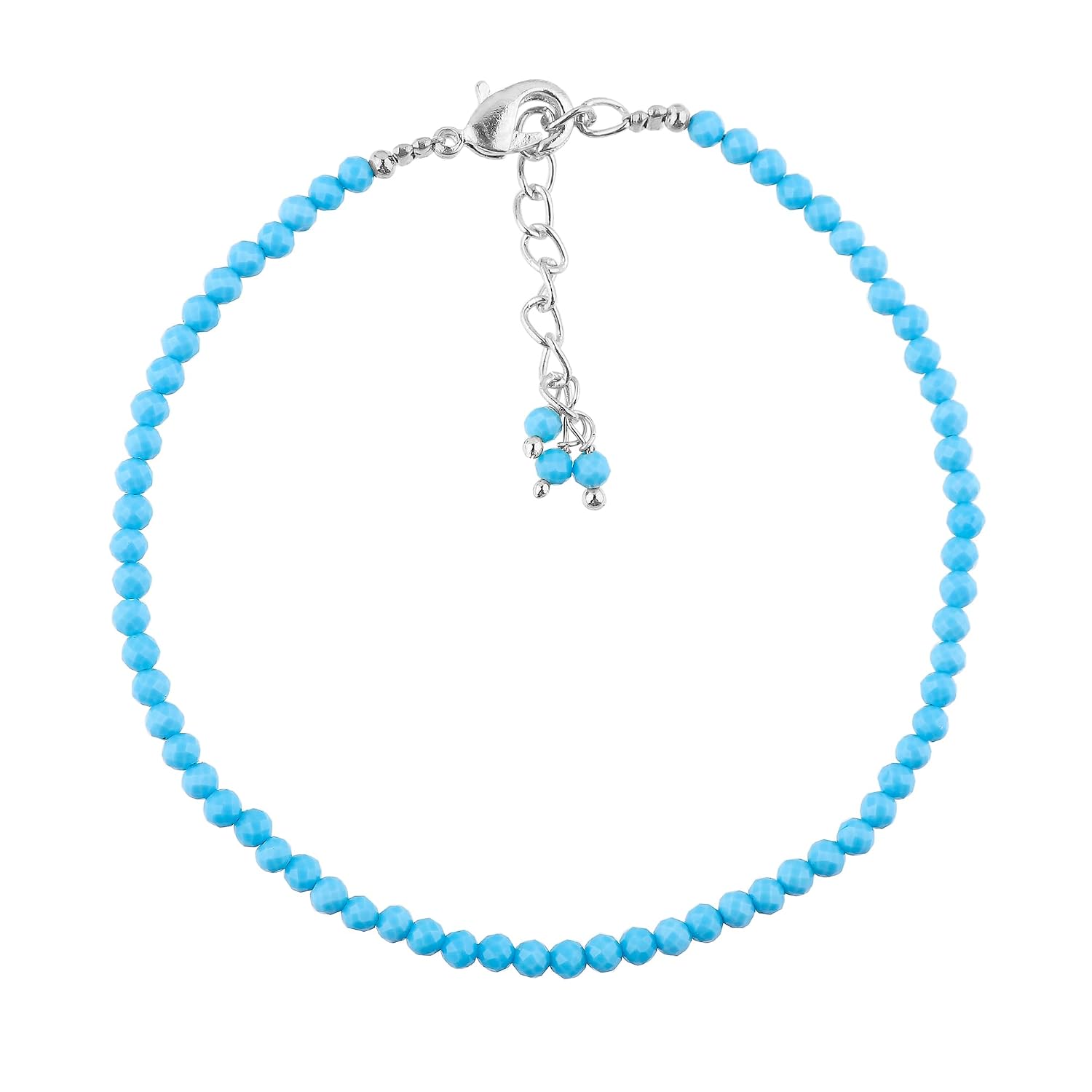 Natural Beaded Bracelet Birthstone Gemstone Jewelry, 2-2.5 mm Faceted Beads, Hypoallergenic 8 Inch Silver Plated Handmade Crystal Dainty Bracelets For Women - Image 7