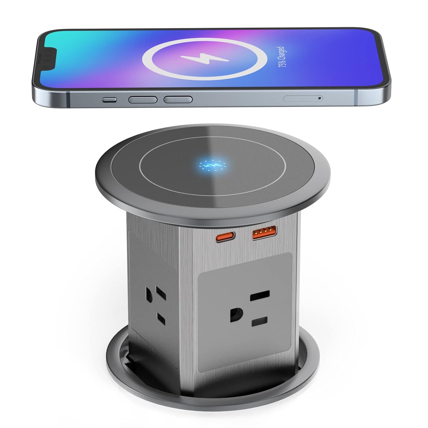 Pop Up Electrical Outlets for Countertops with 15W Wireless Charger,3.9