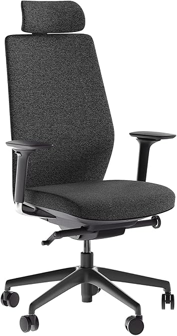 BDI Furniture Coda Task Chair - Black Frame - Grey Fabric - Black Base