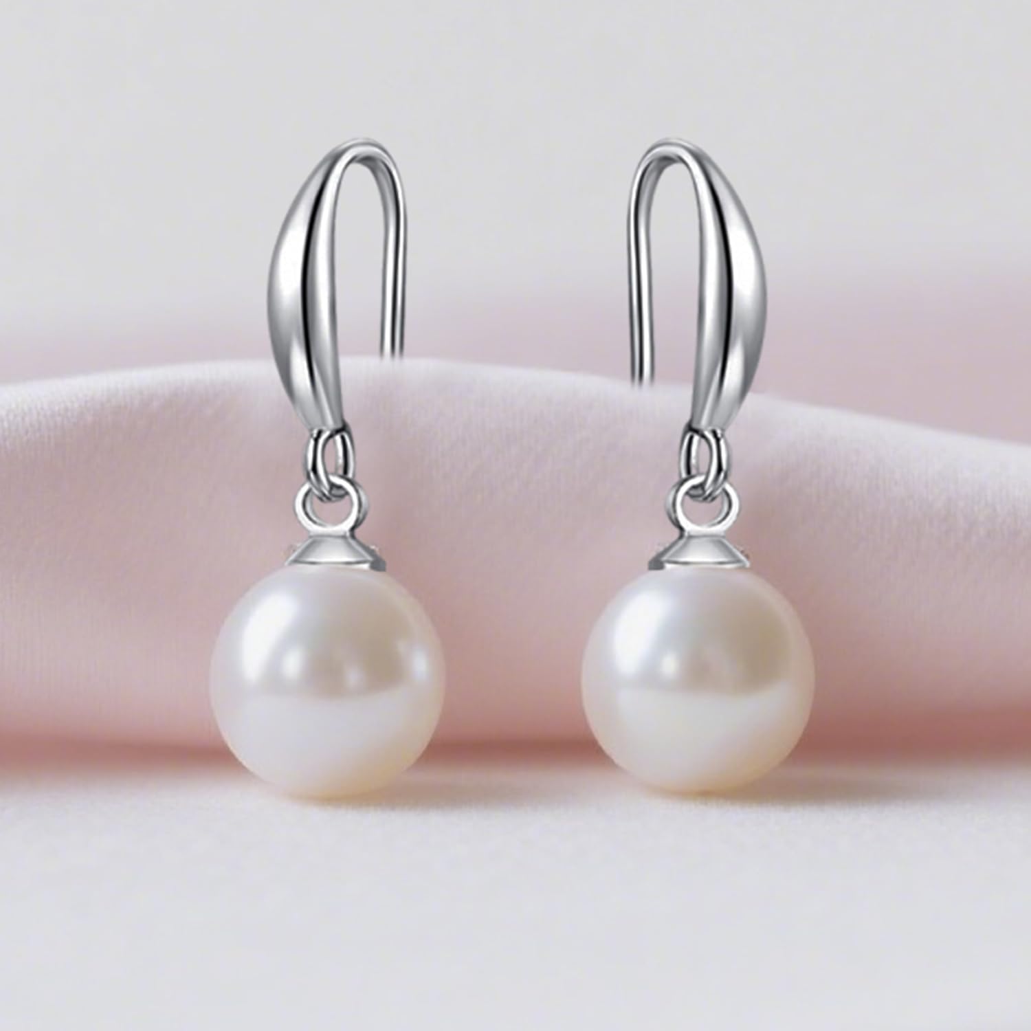 3 Piece 10mm Pearl Necklace Set for Women, Pearl Jewelry Set Includes Necklace, Bracelet and Earrings with Box for Brides Wedding Birthday Valentine Christmas Day Gifts - Image 2