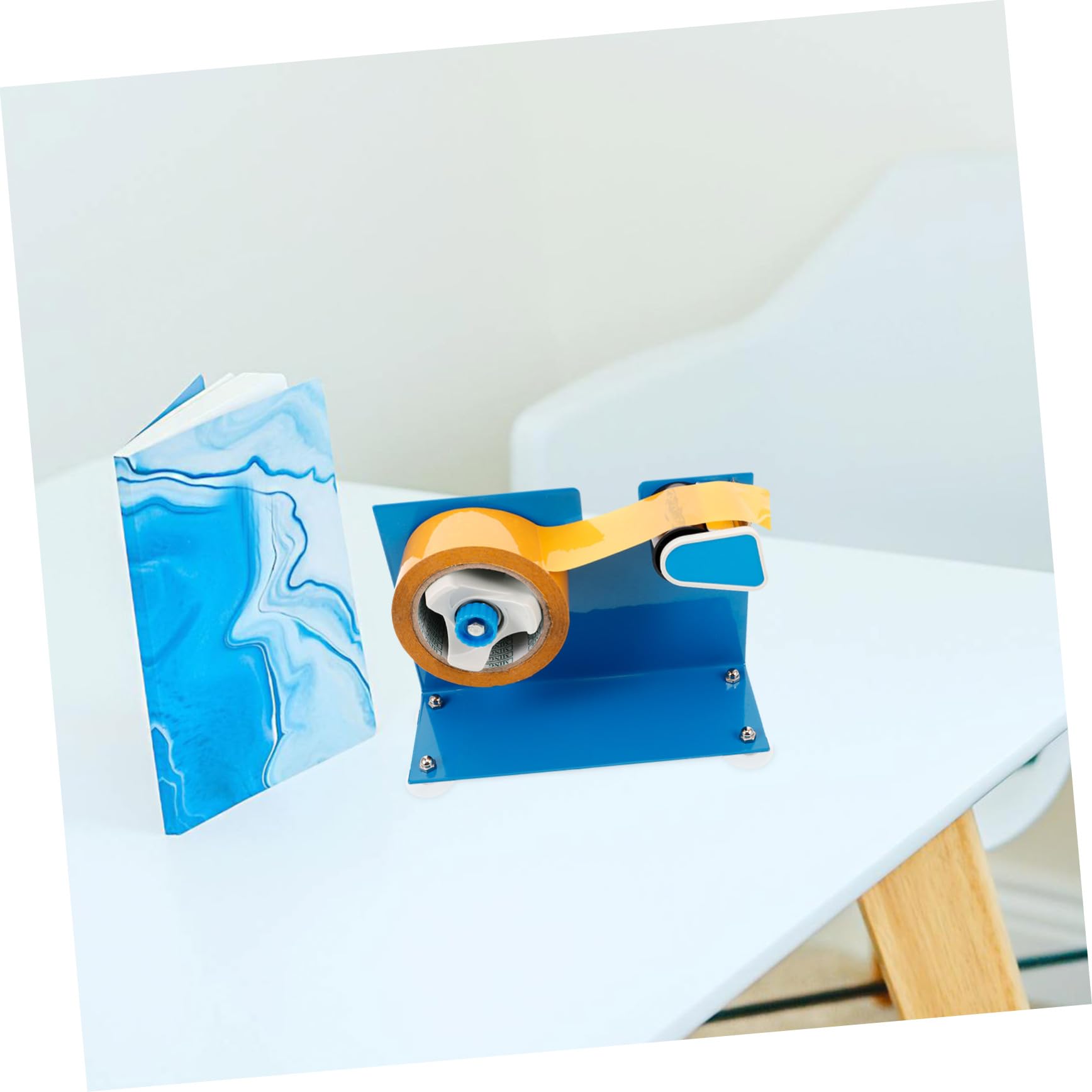 OSALADI Tisch Klebebandabroller mit Saugfuß Eisen für Klebebänder bis 5cm Breite und 19cm Außendurchmesser für Büro und Zuhause
