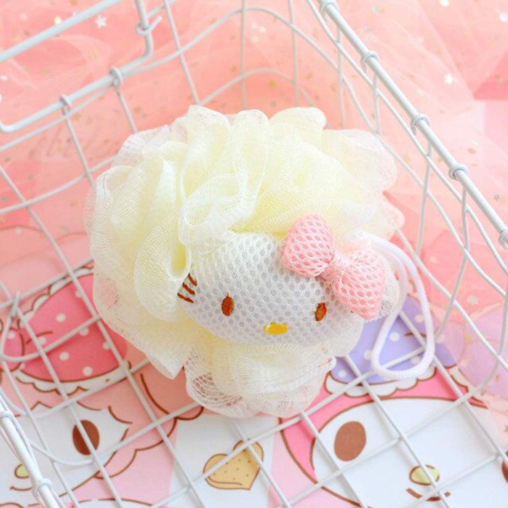 Pop Anime Cat Cleaning Sponges Cartoon Cleaning Sponges with Hooks Kit Anime Bath Shower Loofah Sponges Pink Exfoliating Loofah Cute Body Loofah Sponge Womens Cute Shower Loofah