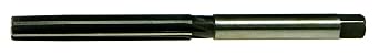 Drillco 4400E Series High-Speed Steel Hand Reamer, Straight Flute, Round with Square End Shank, Uncoated Bright/Black Oxide Finish, 15/16" Size, 10-1/4" Length