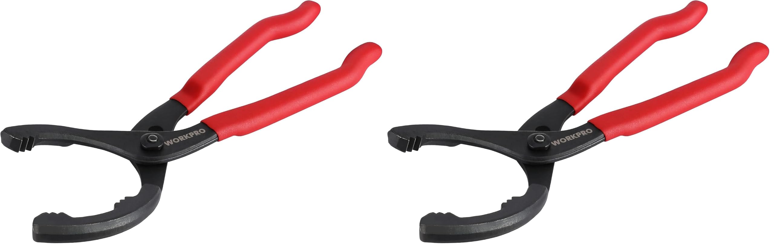 WORKPRO 12" Adjustable Oil Filter Pliers, Wrench Adjustable Oil Filter Removal Tool, Ideal For Engine Filters, Conduit, &amp; Fittings, W114083A (Pack of 2)
