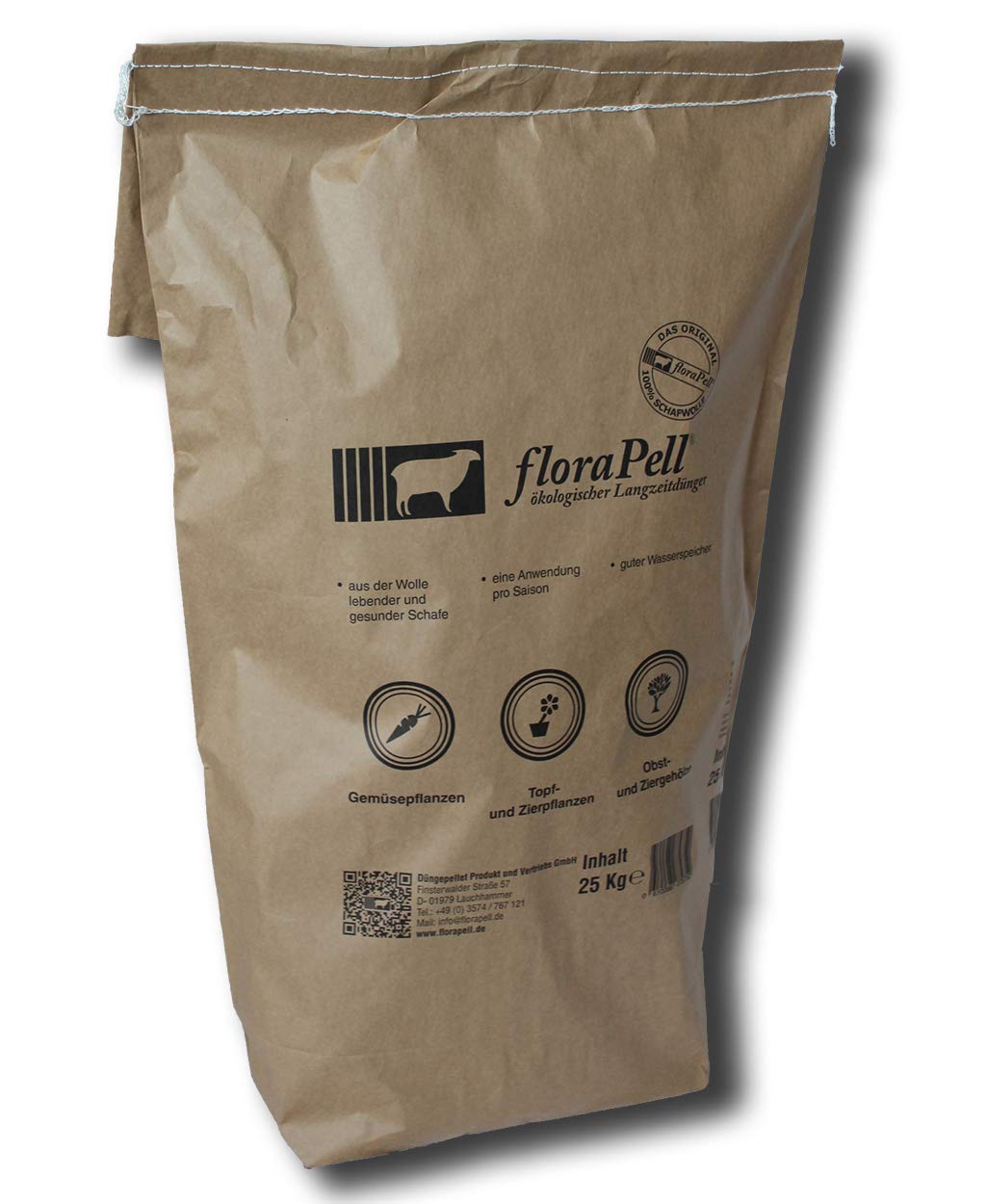 FloraPell® Bio Schafwollpellets Dünger für Haus, Garten & Zimmerpflanzen - Das Original aus 100% Schafwolle - Organischer Langzeitdünger für ideale Nährstoffversorgung (25kg)
