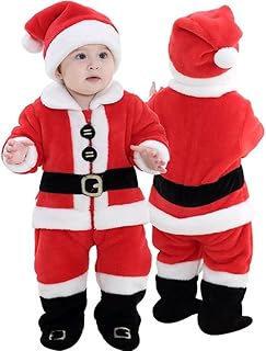 Baby Santa Costumes Unisex Infant Dress Up Clothing Christmas Romper