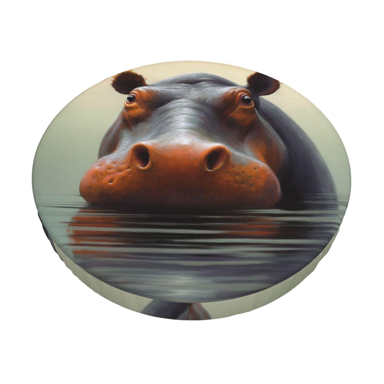 FodPand Hippo Stool Covers Round 13 inch, Stretch Round Bar Stool Seat Covers Washable Dustproof Stool Cushion Slipcover Soft Velvet Bar Chair Covers with Elastic Band
