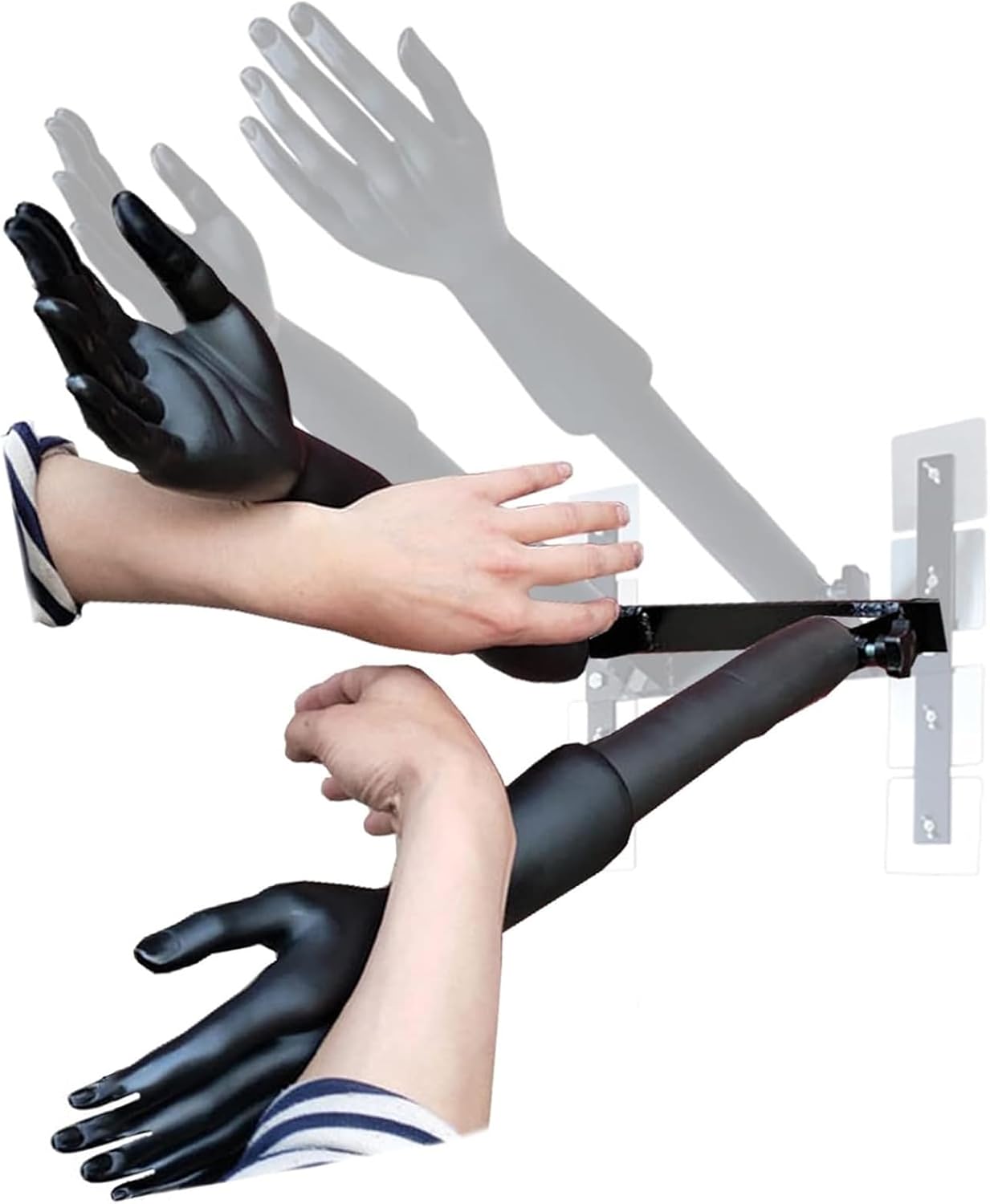 Wall Mounted Martial Arts Spring Pile Device, Multifunction Hand Shape Plastic Man Training Target, Simple Wing Chun Dummy Training Equipment