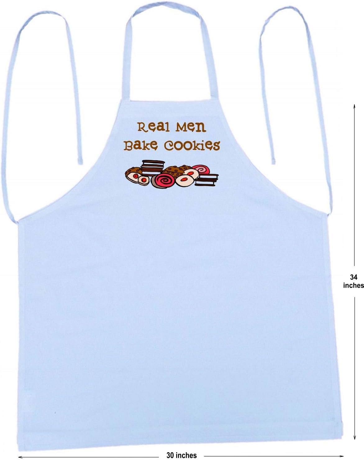 CoolAprons Real Men Bake Cookies Funny White Apron – Cooking & Baking Kitchen Gift for Dads, Husbands, Boyfriends, or Men Who Love to Cook - Image 5