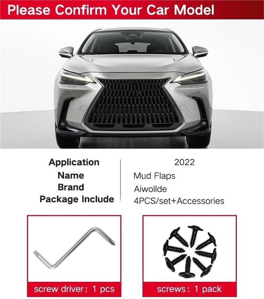 Auto Parts Car Fender Mud Flaps for Lexus NX NX260 NX350h 2022-2024 Splash Guards MudFlaps Front Rear Mudguards Auto Accessories