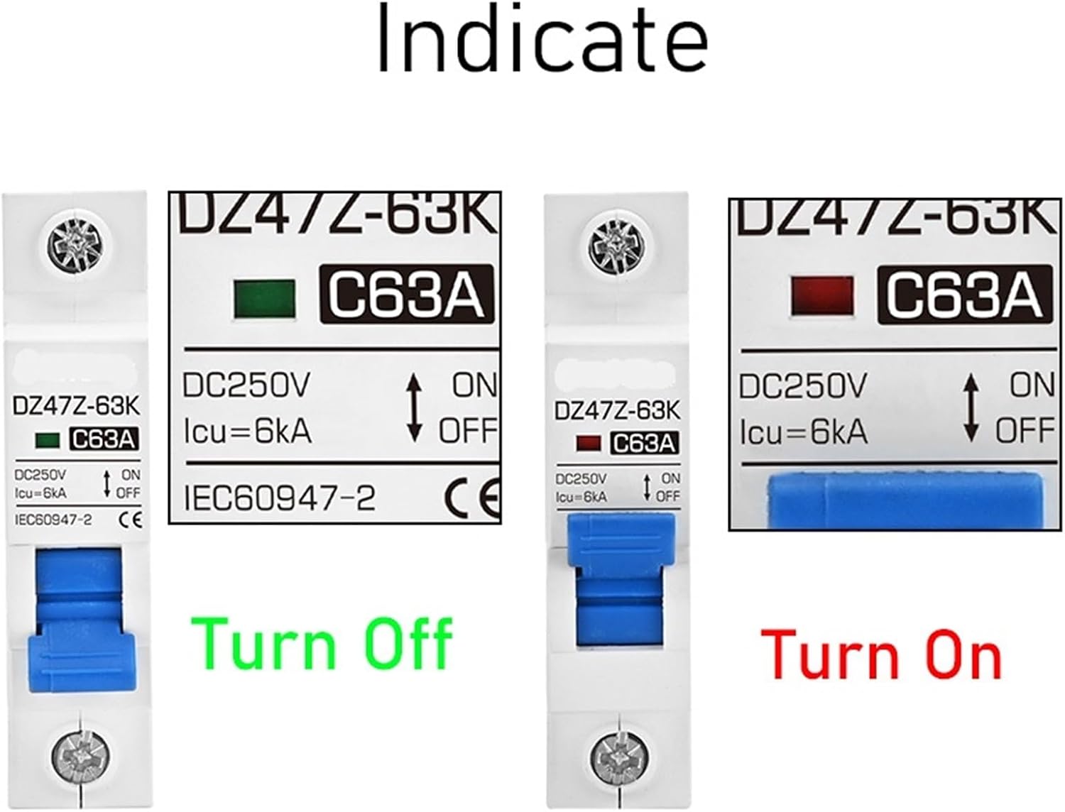 1PCS Solar Panel DC Circuit Breaker DC MCB 250V/500V/750V/1000V 2P 3P 4P 16A 32A 50A 100A 125A Non Polarized DC Breaker PV System(4P DC1000V,100A)