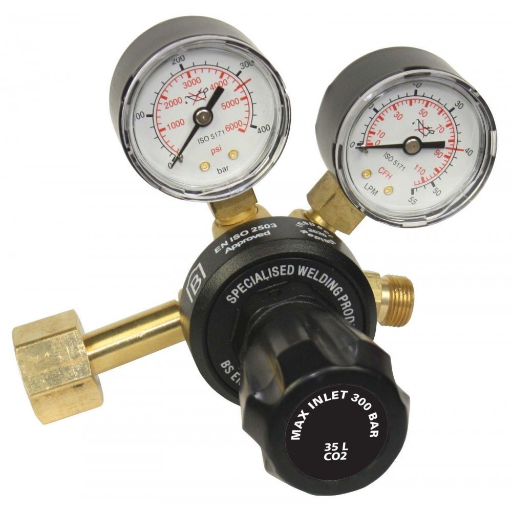 Swp Co2 Gas Bottle Welder Welding Regulator Side Entry Twin 2 Gauge Single Stage 2144
