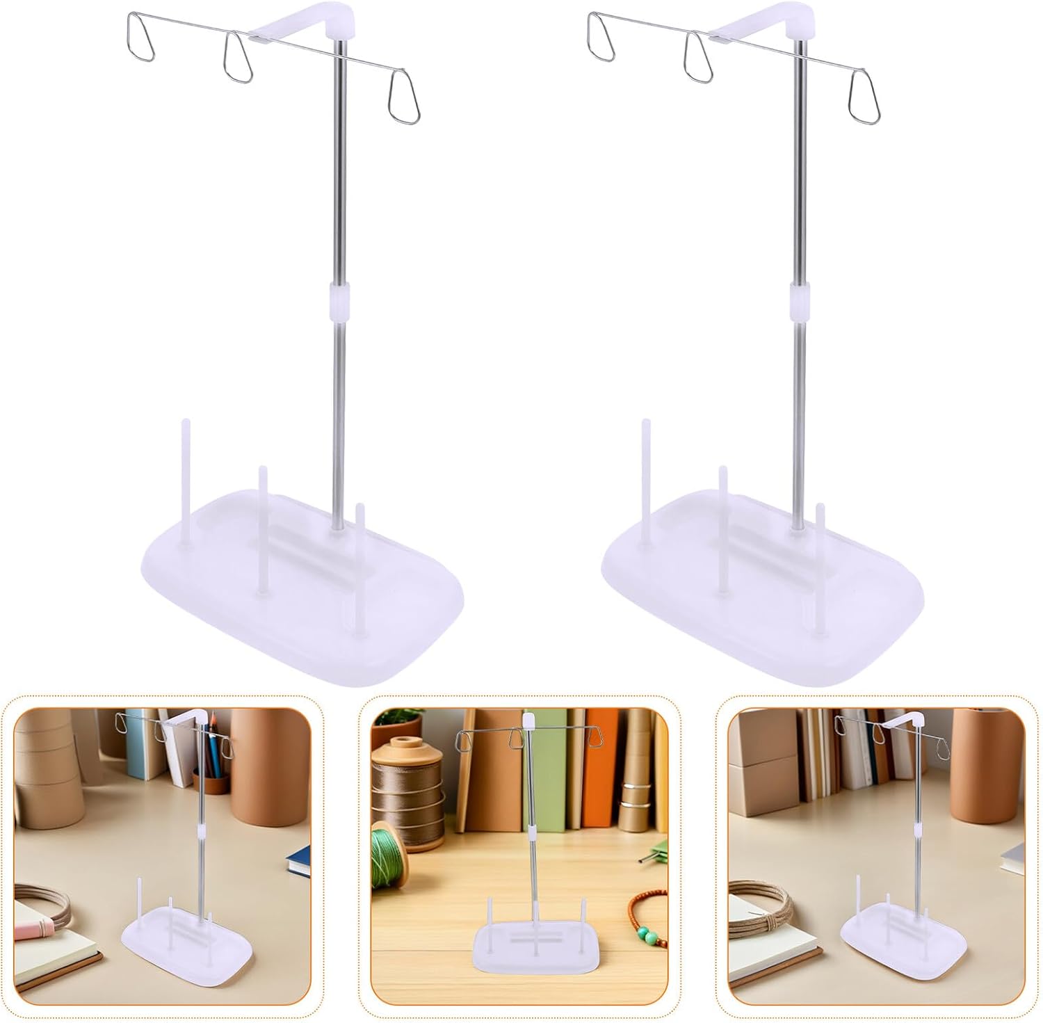 WOFASHPURET 4pcs Sewing Machine Thread Spool Holder and Embroidery Thread Cone Organizer Rack for Home Sewing, Bobbin Storage Stand Compatible with Embroidery Supplies and Needlework