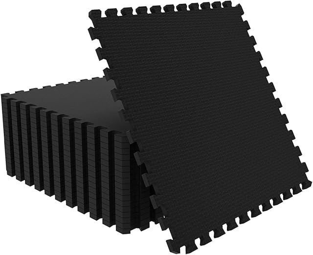 Amazon Brand-Umi Interlocking Soft Foam Floor Mats Exercise Mats Home Gym Flooring Mat Floor Protector Surface Protection Underlay Mat for Gym Garage Workshop Multicolour 18pieces