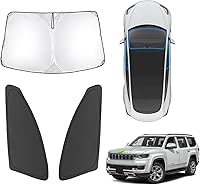 Vista 16 de Karltys 3 parasoles para parabrisas para Chevy Suburban 2015-2020, cubierta de parasol para ventana delantera y lateral, ajuste personalizado