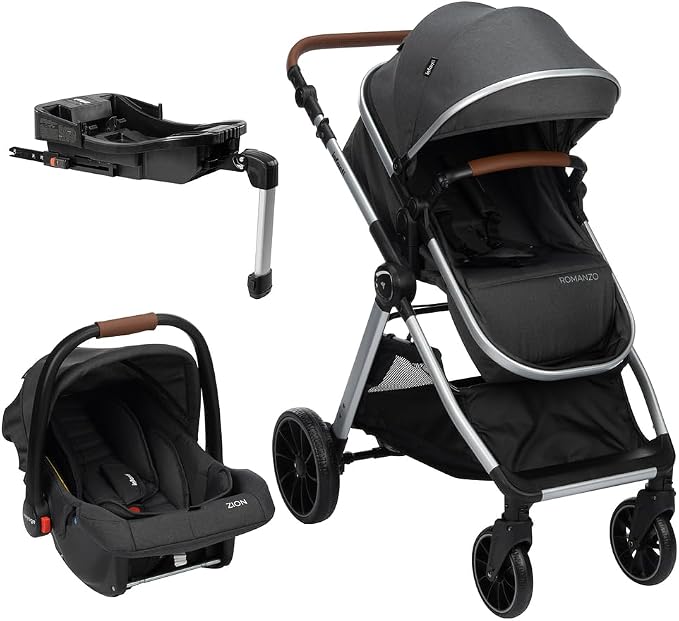 Infanti Travel System Romanzo Trio com Isofix, Preto Granizo