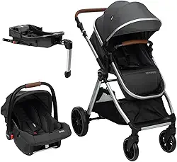 Travel System Infanti, Romanzo Trio, com Isofix, Preto Granizo