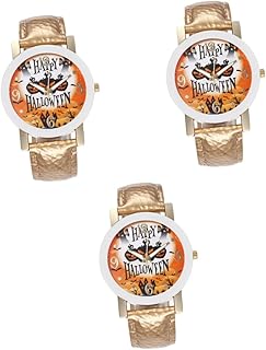 3 Peças Relógio De Quartzo Exclusivo Relógio De Quartzo De Bruxa De Abóbora Relógio De Quartzo Halloween Relógio De Quartzo Feminino Relógio De Quartzo Cinto De Falta A Bruxa