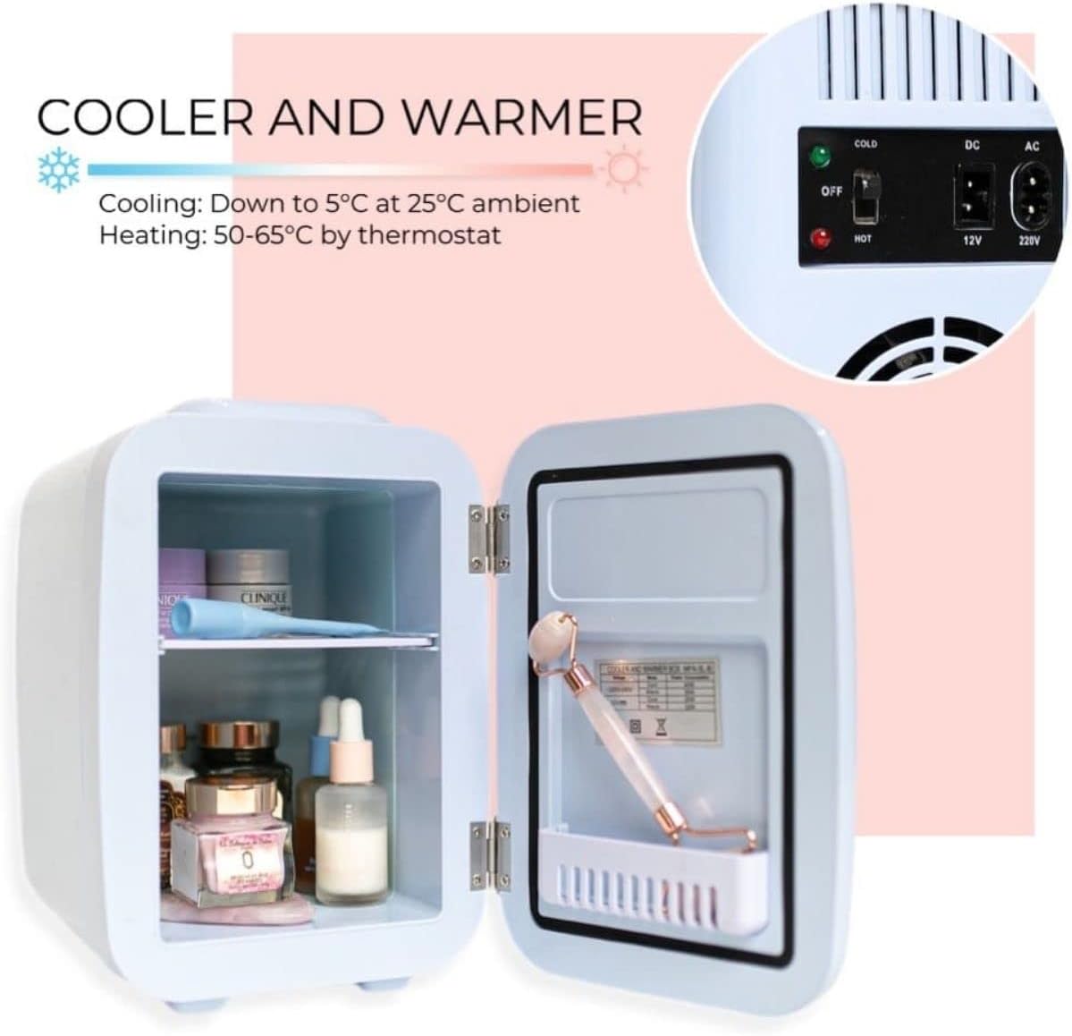 Flamingueo Mini Frigo - Frigorifero Piccolo 4L, Frigorifero Portatile 12V 220V, Mini Frigo Skincare, Raffreddamento e Riscaldamento, Mini Frigo Per Cosmetici, Frigo da Auto, Frigorifero Vintage Flamingueo Mini Frigo - Frigorifero Piccolo 4L, Frigorifero Portatile 12V 220V, Mini Frigo Skincare, Raffreddamento e Riscaldamento, Mini Frigo Per Cosmetici, Frigo da Auto, Frigorifero Vintage