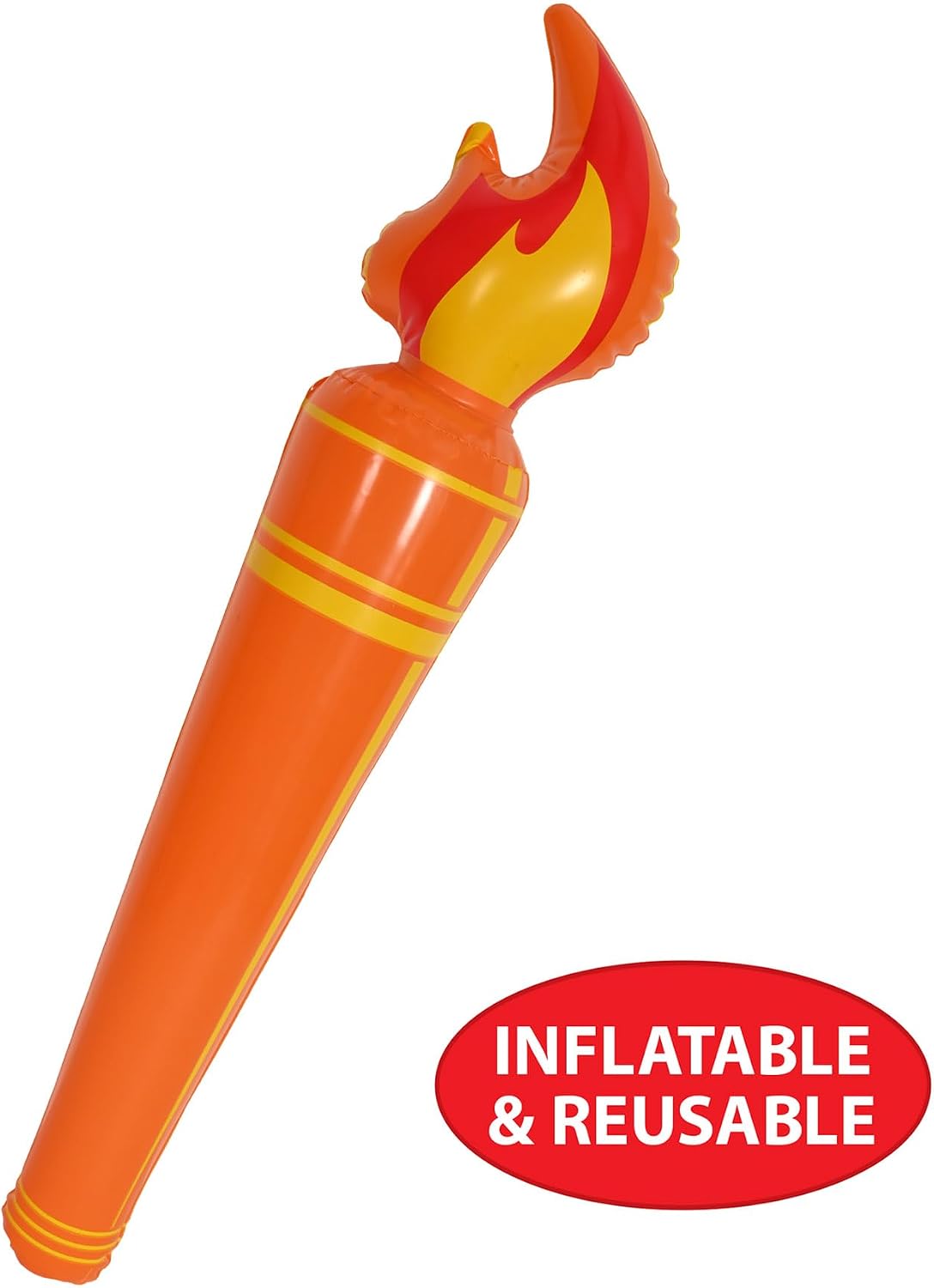 Beistle Inflatable Torches – 2 Pack Inflatable Torch Decorations with Printed Flame Design for Luau Parties, International Sporting Competitions, Tropical Events and Ancient Theme Supplies, 24½"