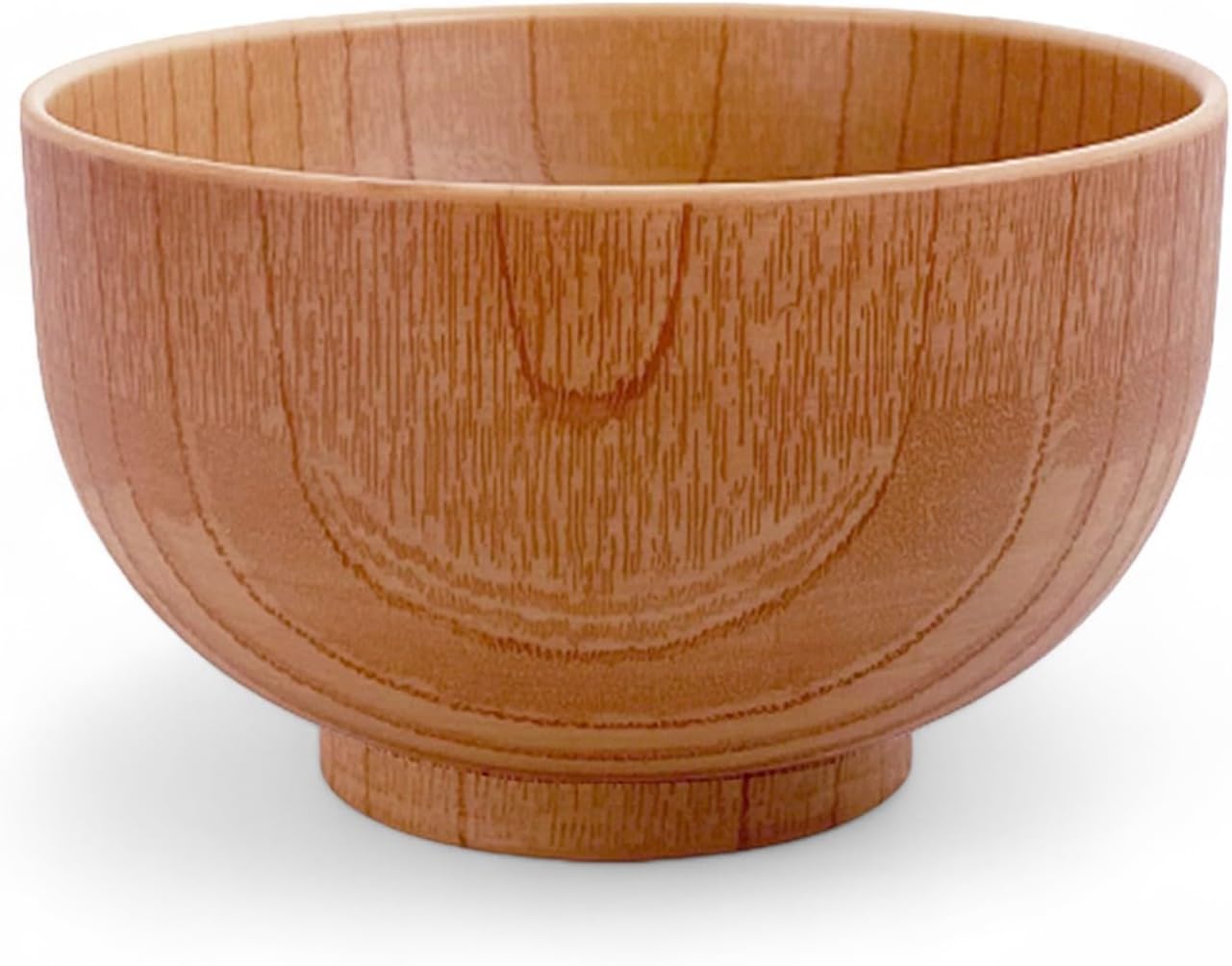 J-kitchens Miso Soup Bowl 12.6 fl oz (370 cc), 4.8 x 3.0 inches (12.2 x 7.6 cm), Heat Resistant, 120% Wood, Preferred Bowl, Wood Grain Brush, Made in Japan