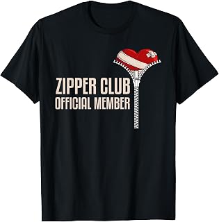 Cool Open Heart Surgery Art Men Women Zipper Club Recovery T-Shirt Small