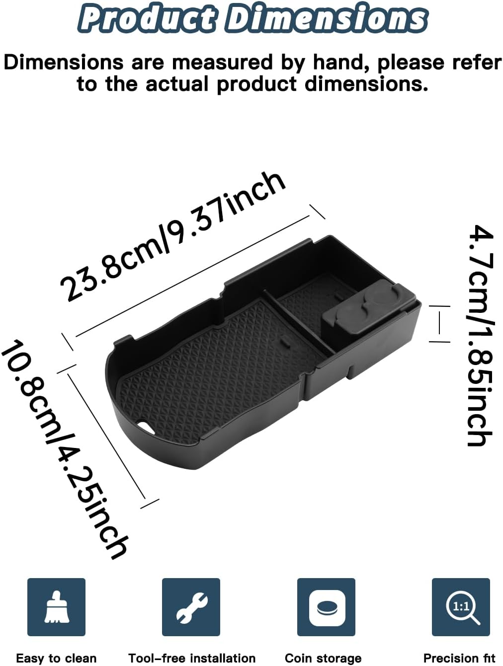 Ruiya 2010-2015 Prius Center Console Organizer for 2010-2015 Toyota Prius XV30 Accessories ABS Material Armrest Console Organizer Compatible with 2010-2015 Toyota Prius