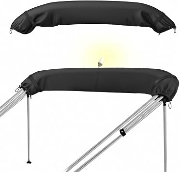 Oversize Bimini Top Storage Boot Cover, Waterproof Top Cover Boot, Suitable for Large or Oversized Frame Bimini Tops, Weatherproof Outdoor Cover, Fits up to 103" / 8.5 Wide, Black