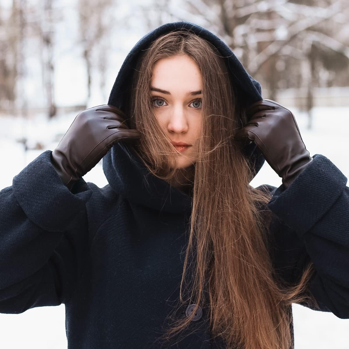 Downholme Classic Leather Cashmere Lined Gloves for Women - Image 5