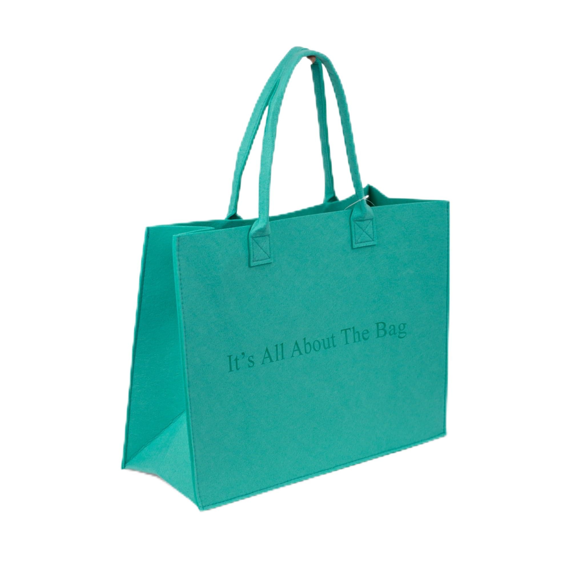 Pincho Große Einkaufstasche für Damen, Handtasche und Schultertasche, Tragetasche aus Filz, Beige, Design C'est Chic, Boden mit Faltenbalg und verstärkten Griffen