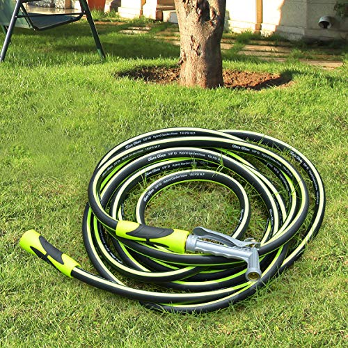 Grace Green Garden Hose,Hybrid 5/8 In.×100Ft Water Hose, Both End Swivelgrip, Heavy Duty, Light Weight, Flexible #TOP6