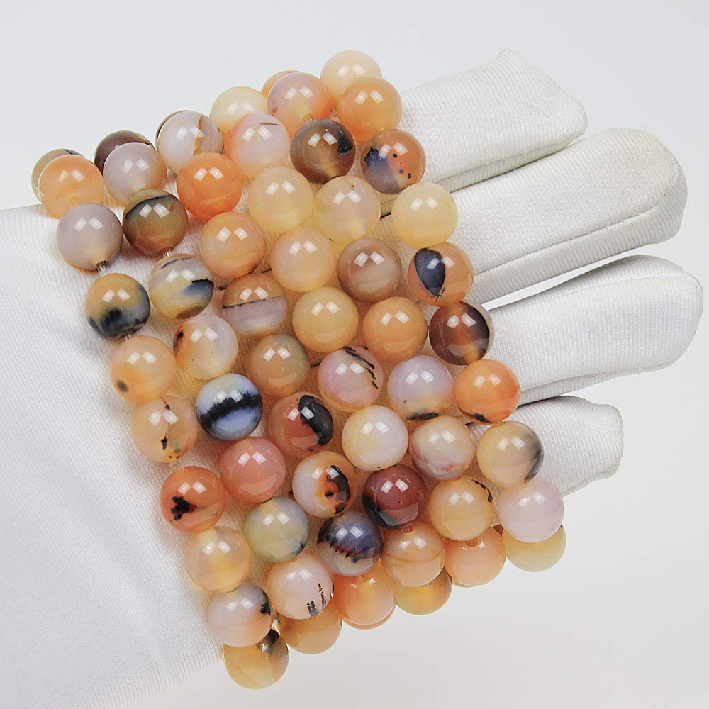 Ausgewähltes Armband für Damen und Herren, 10 mm, schwarze Achat-Perlen, elastisch, Naturstein, Yoga-Armband, Armreif