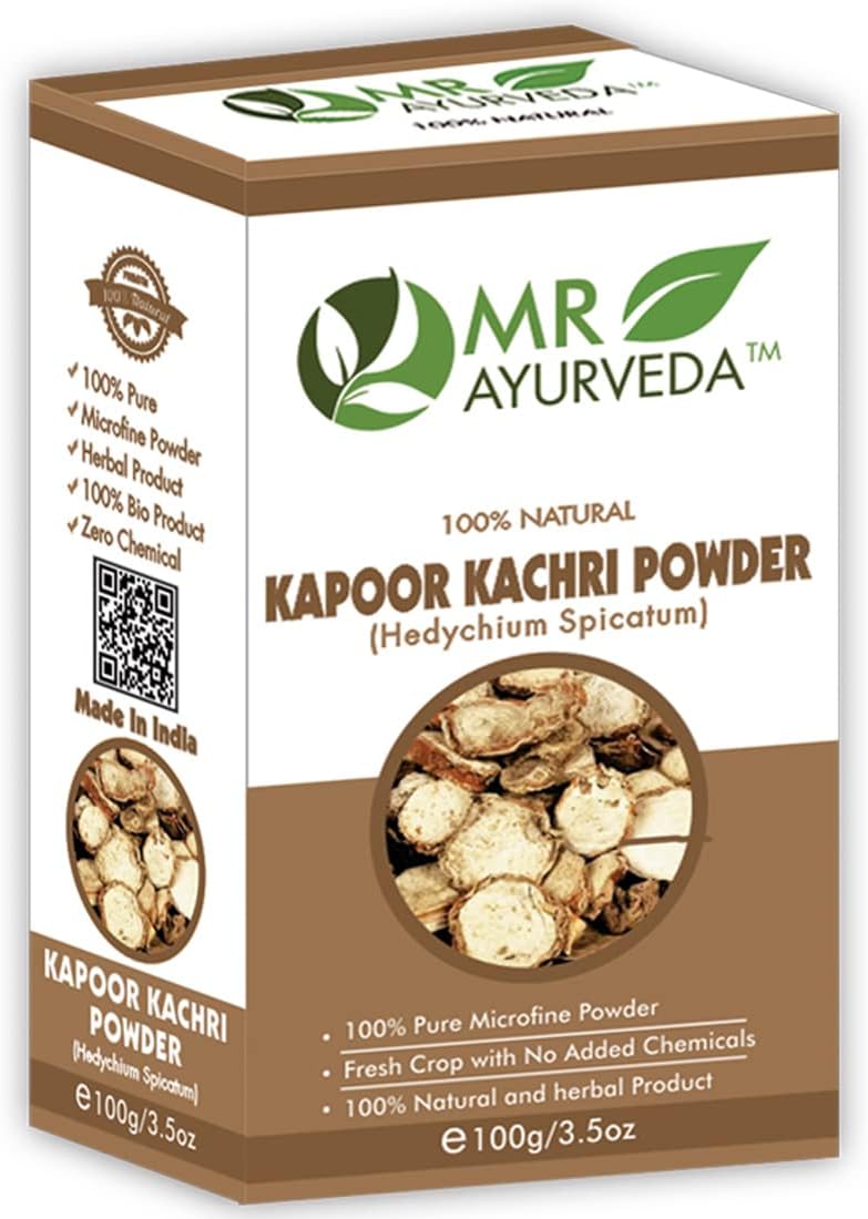 MR Ayurveda Kapoor Kachri Root Based Botanical Powder | Hedychium Spicatum Herbal Ingredient for Hair Care, Skin Care, and Personal Care Use | 100 Grams Pack