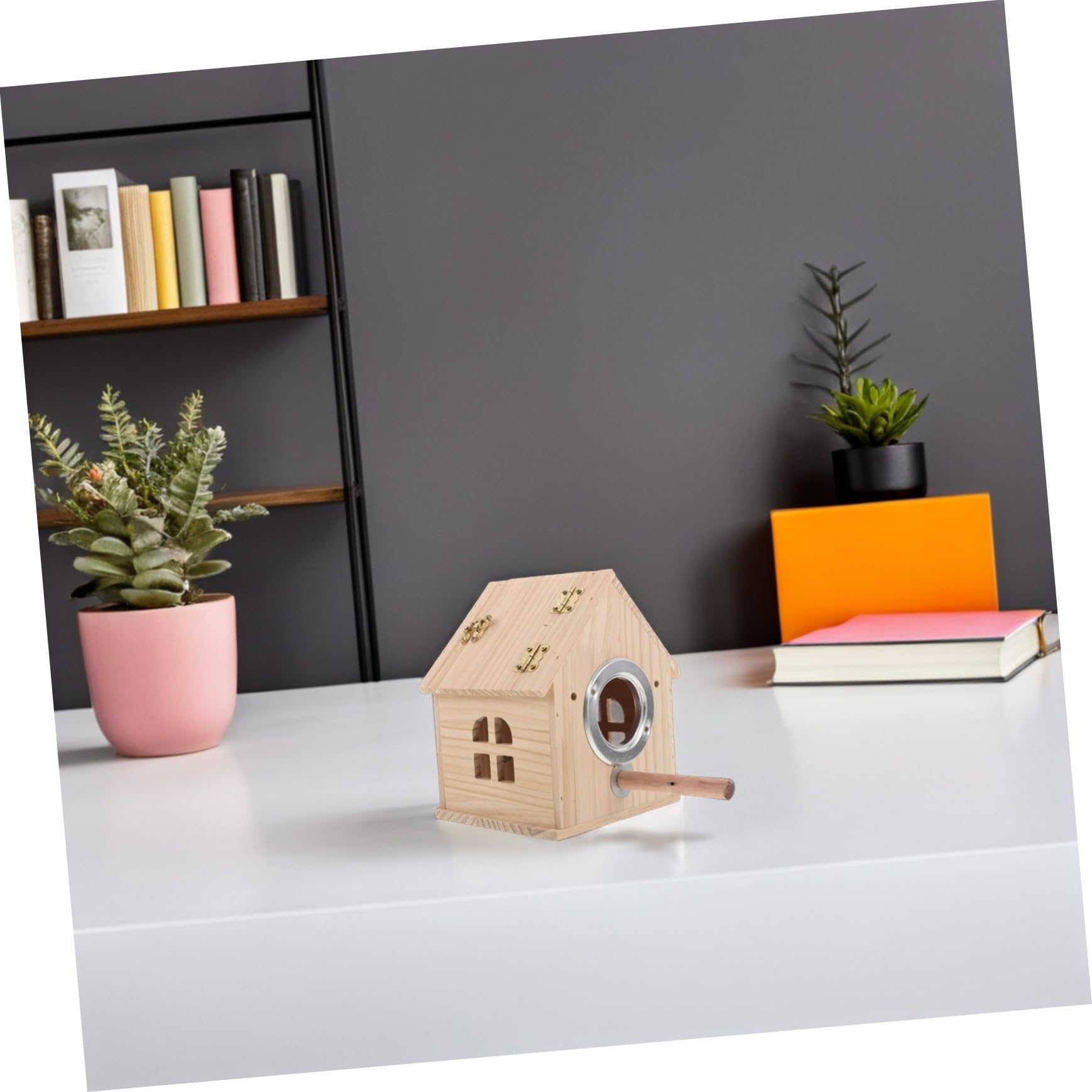 WOONEKY Bird Nest Box For Small Parakeets and Lovebirds Wooden Breeding House with Removable Top and Easy Access Door Nesting Cage For Budgie Finch Sparrow
