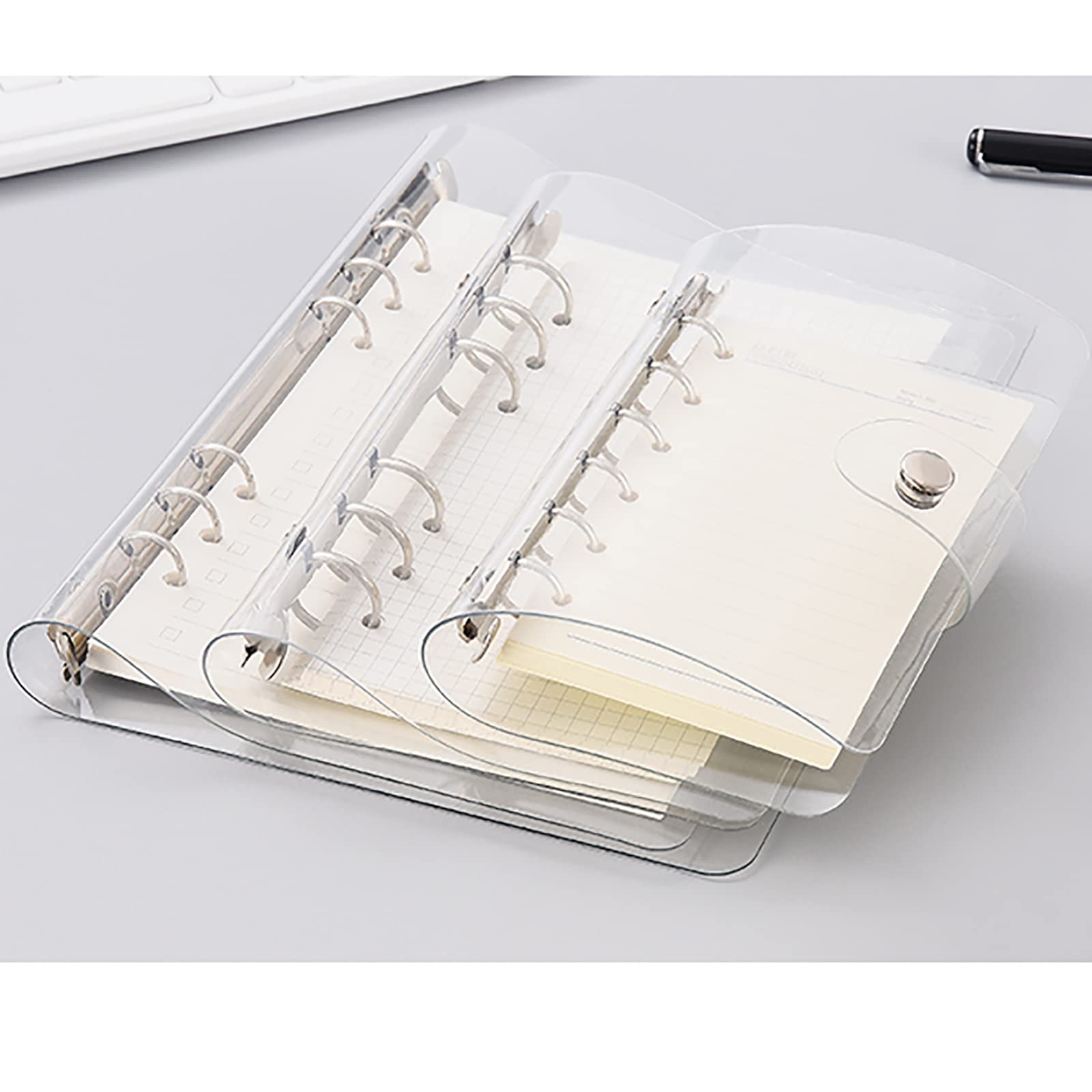 Amazon.co.jp: システム手帳 透明 バインダー A7 6穴 PVC素材 