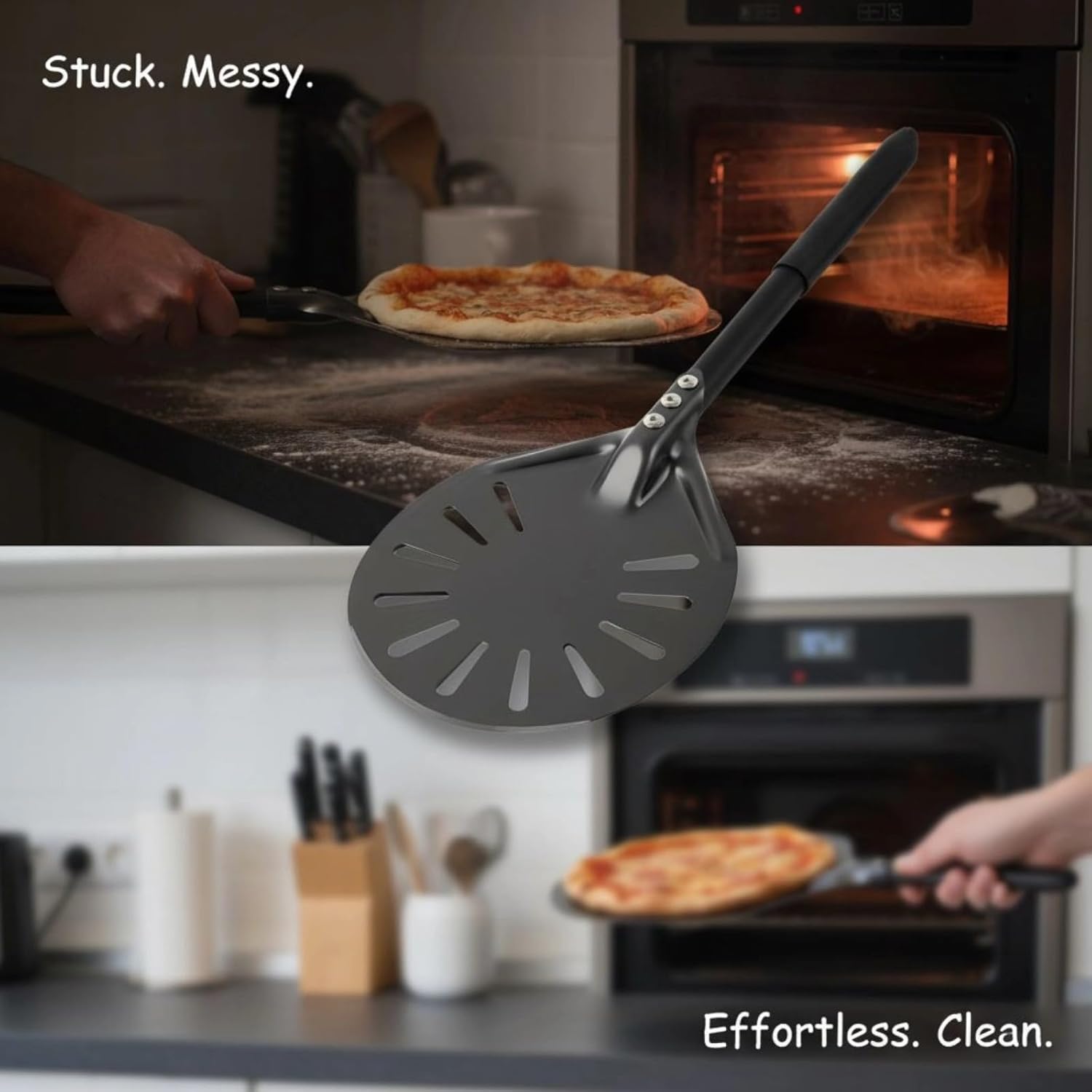 Perforated 6-Inch Pizza Peel Aluminum Pizza Turner, 15.8 In/40 Cm Lightweight Pizza Shovel For Homemade & Outdoor Pizza Oven, Comes With Color Box
