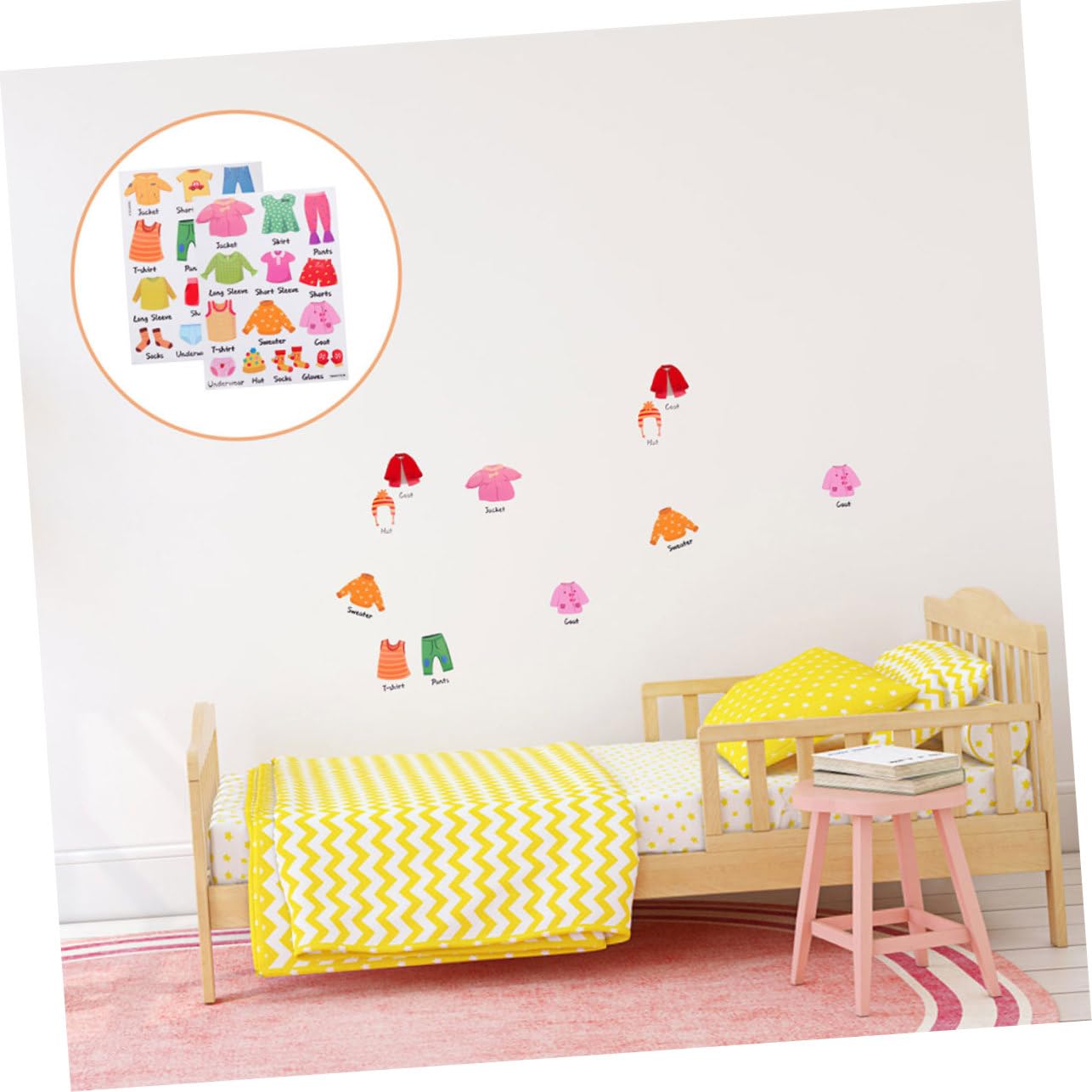 VICASKY 6sets Etichette Adesive Per Abbigliamento Di Stickers Rimovibili Per Ordinare Vestiti Etichette Decorativa Per Armadi e Scaffali Facile Applicazione e Rimozione Per Adulti