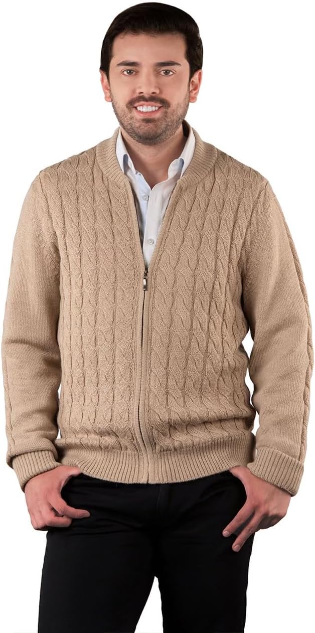 Inca Fashions - Original Mister Rogers Zip Up Cardigans for Men | 100% Alpaca Wool