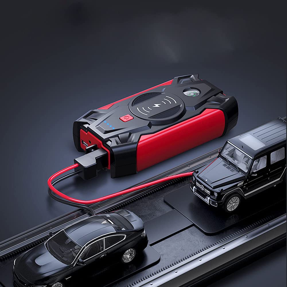 Arrancador para automóvil Cargador de batería portátil para automóvil Arranque de Emergencia Kit de Herramientas de Banco de energía Carga inalámbrica, Iluminación de Emergencia