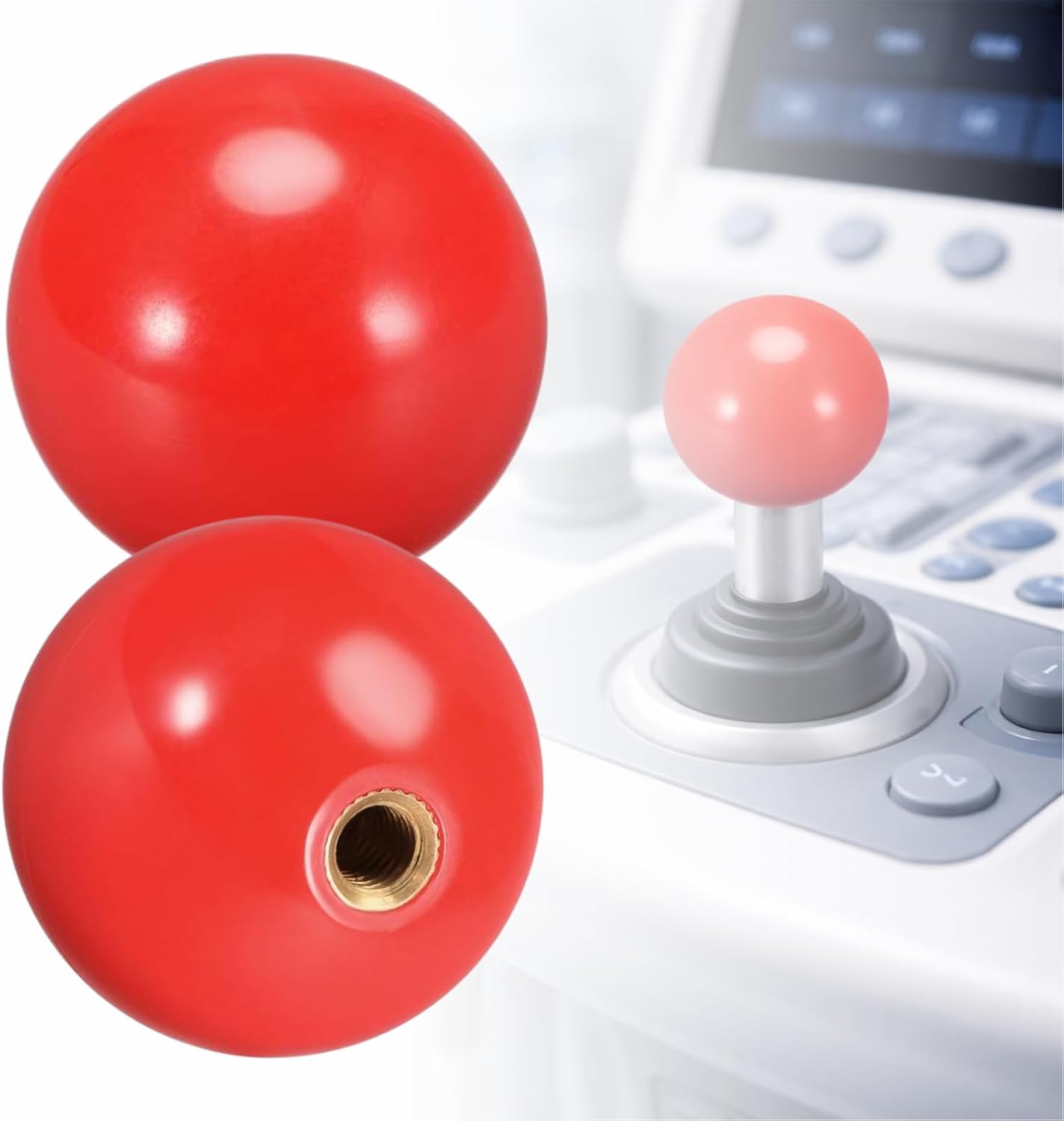 M6 Female Thread Ball Knob,1.26" Phenolic Machine Handle with Brass Insert