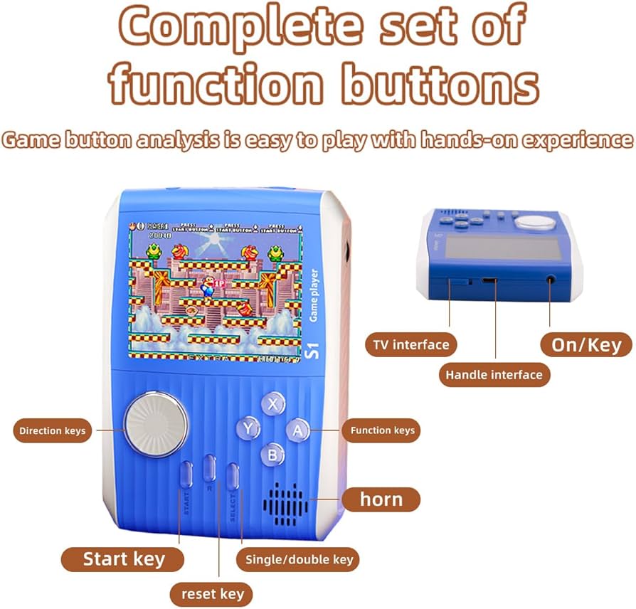 Amazon | ポータブルハンドヘルドゲーム レトロミニビデオゲーム