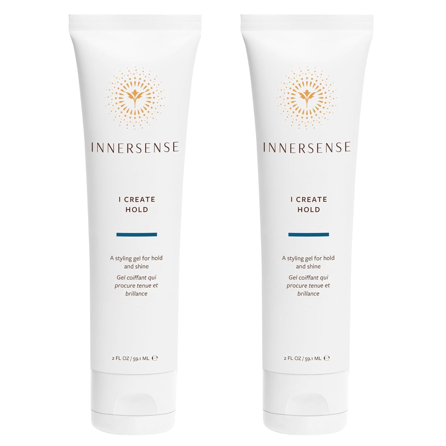 INNERSENSE Organic Beauty - Natural I Create Hold Styling Gel | Strong Hold, Structure, Shine | Non-Toxic, Cruelty-Free, Clean Haircare (2 Pack - 2 fl oz | 59.1 mL each)