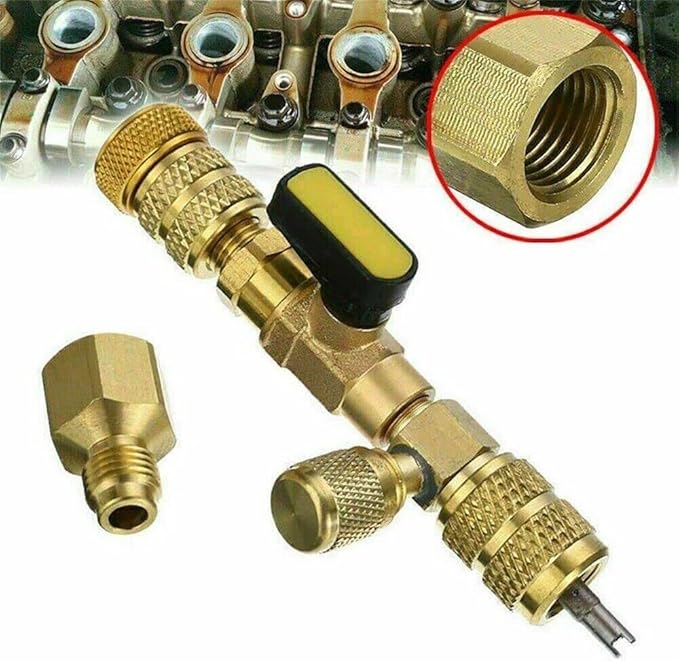 Herramienta HVAC para Válvula Schrader AC, Removedor de Núcleo Dual 1/4" y 5/16" miniatura 8