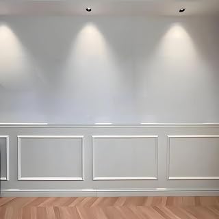 Peel and Stick Wall Molding Trim Kit – 4 Pack 16" x 24" Pre-Cut Picture Frame Moulding for DIY Wainscoting & Interior Wall Decor, Self-Adhesive Paintable Rigid PS Trim, Modern White Accent Design